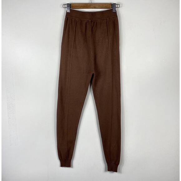 Jluxlabel Size Small Iriana Rib Knit Pants Brown Coffee - Picture 3 of 5